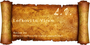 Lefkovits Vince névjegykártya